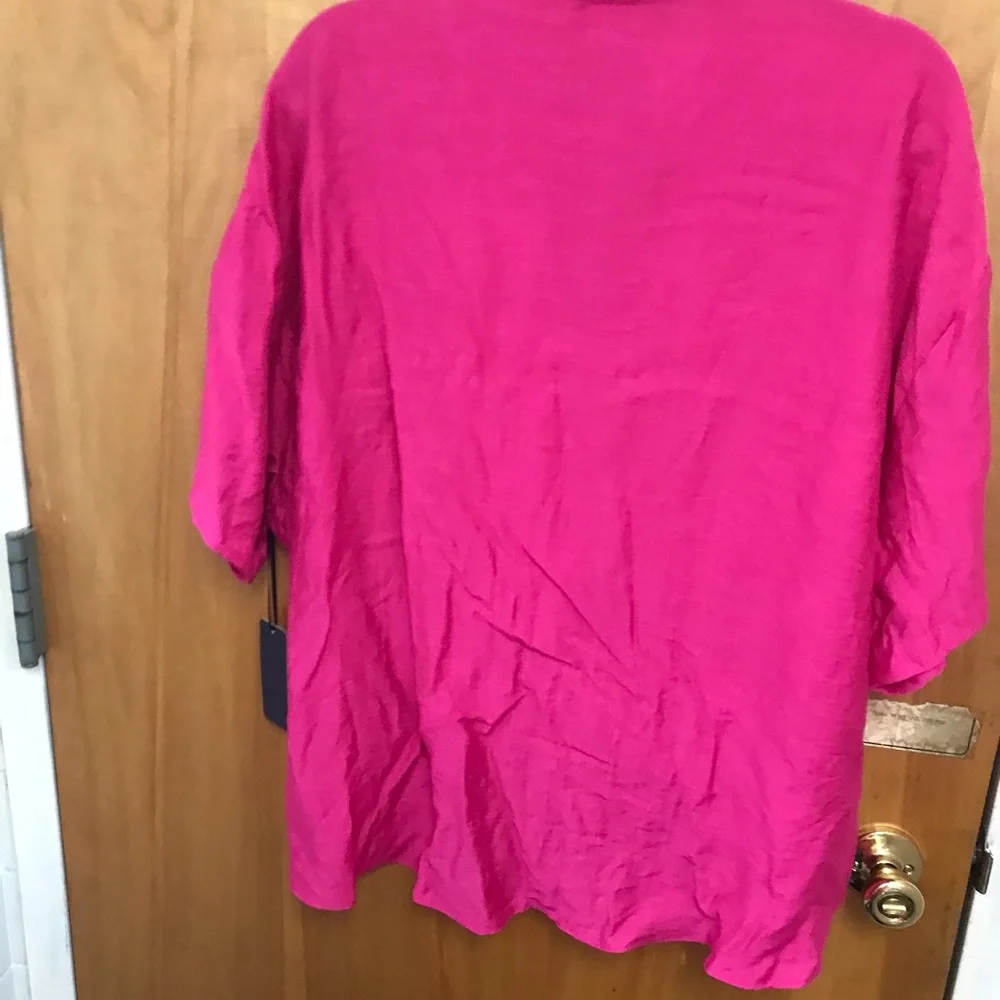RACHEL Rachel Roy Fuchsia High-Low Wrap Top sz XL nwt - Picture 7 of 11